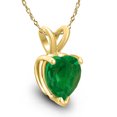 thumbnail image 2 of SZUL Women's 14K Yellow Gold 4MM Heart Emerald Pendant, 2 of 5