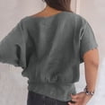 thumbnail image 6 of Mrat Womens Fitted Tshirt Women Summer V Neck Casual Solid Color Short Sleeves Pullover Blouse Tshirts for Women S-659 A-Green XXL, 6 of 6