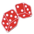 thumbnail image 1 of Red Fuzzy Dice Patch Roll Plush Gamble Symbol Embroidered Iron On Applique, 1 of 1