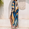 thumbnail image 4 of Wo-Fusoul Robe Longue Imprimée pour Femmes, Robe de Plage à Col en V, Tenue de Plage Grande Taille, Kimono Floral, 4 of 6