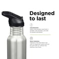 thumbnail image 4 of Klean Kanteen 18 oz Classic Water Bottle with Flip Seal Sport Cap & Straw - 100% Leakproof Spout & Cap - Durable, BPA-Free & Stainless Steel Material - Easy-Sip Water Bottle - Brushed, 4 of 7