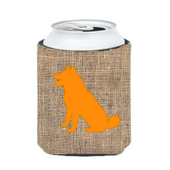 Shiba Inu Burlap And Orange Can Or Bottle  Hugger