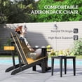 thumbnail image 4 of Outsunny Oversized Adirondack Chair, Outdoor Fire Pit and Porch Seating, Classic Log Lounge w/ Built-in Cupholder for Patio, Backyard, Black, 4 of 10
