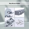 thumbnail image 5 of Mop Broom Holder, Garden Tools Wall Mounted Commercial Organizer Saving Space Storage Rack for Kitchen Garden and Garage, Laundry Offices (5 Position with 6 Hooks), 5 of 5
