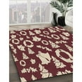 thumbnail image 2 of Ahgly Company Indoor Round Patterned Burgundy Red Area Rugs, 8' Round, 2 of 6