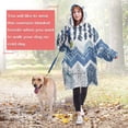 thumbnail image 4 of Wearable Oversized Blanket,Blue Chevron Geometric Boho Pattern Wearable Blanket Hoodie for Adults,Cozy Hooded Blankets with Super Pockets,Super Warm Fuzzy Pullover for Women & Men, 4 of 6