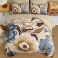 thumbnail image 3 of Dintszyayue Floral Comforter Set King Size 7 Pieces Bed in a Bag Khaki Flower Bedding Sets Lightweight Pillowcases for All Season(90"X104"), 3 of 7