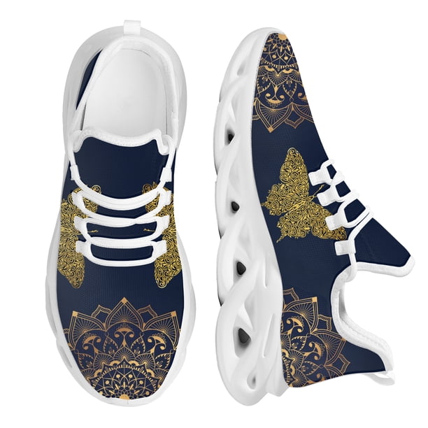 Zapatillas de deporte para mujer con diseño de mariposas y mandalas, transpirables, resistentes al desgaste y con amortiguación