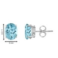 thumbnail image 3 of Mauli Jewels Ear Rings for Women 1.3 Carat 7x5 Oval Shape Aquamarine Carat 14k White Gold 4-prong, 3 of 5