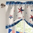 thumbnail image 5 of 4th of Tie Up Valances Curtain, Adjustable Kitchen July USA Flag Star Patriot Cotton Linen Valances for Windows Decor, Rod Pocket Short Curtains Set for Bedroom/Bathroom, 54"x18", 5 of 9