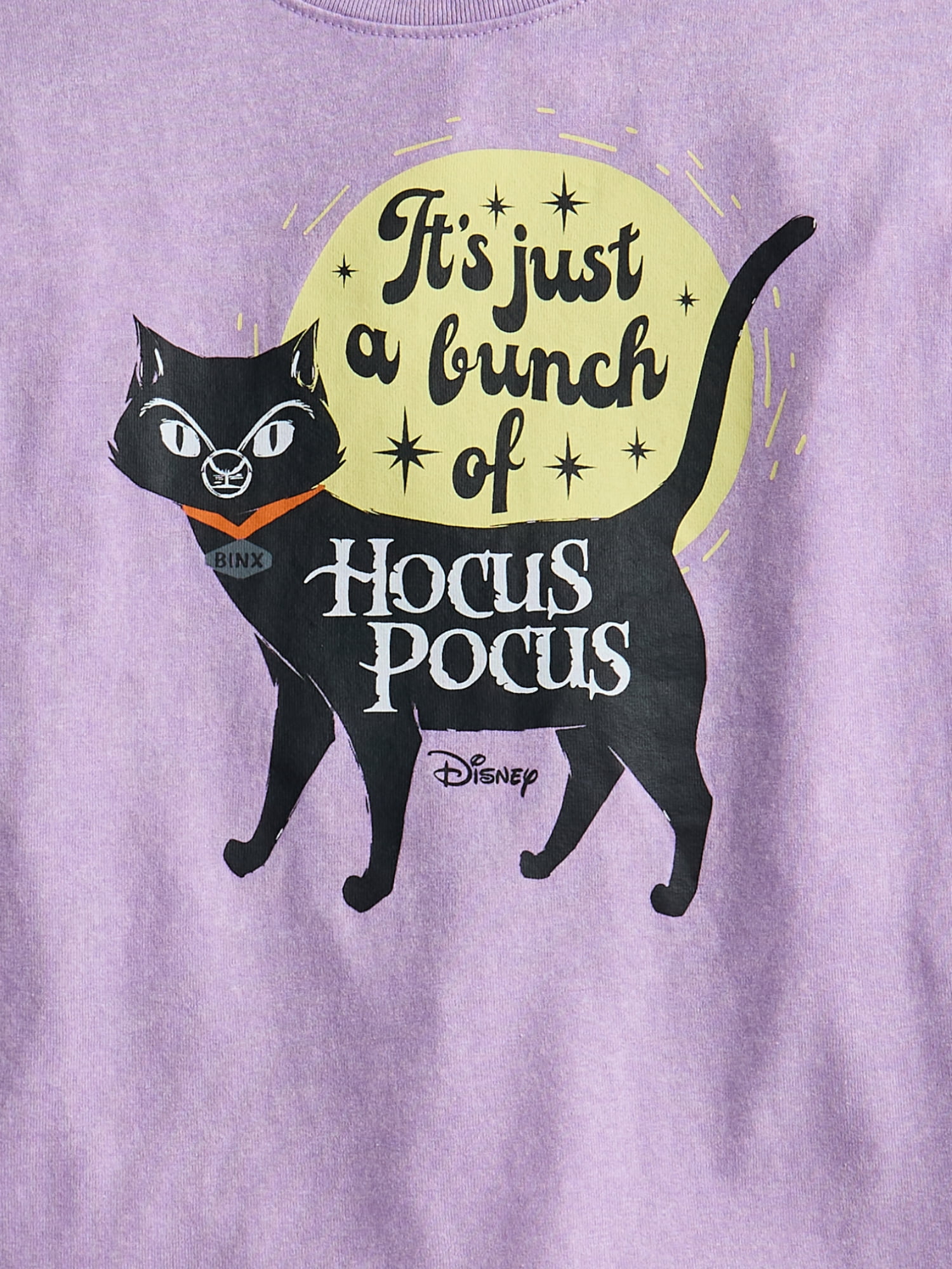 Disney Hocus Pocus Boxy Mineral Washed Halloween Crewneck Tee with Short Sleeves, Sizes 4-16
