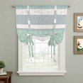 thumbnail image 2 of Farm Fruits Tie Up Curtains for Windows, Adjustable Balloon Window Shades, Watermelon Lemons Peach Green Grey Striped Kitchen Window Treatments Adjustable Roll Up Curtain for Basement/Nursery 52"x45", 2 of 8