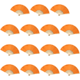 thumbnail image 1 of Abanico Mano Plegable Bolsillo Papel Bambú DIY para Fiesta Bodas() Naranja, 1 of 5