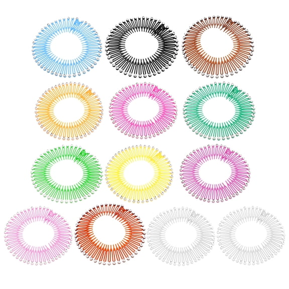 RENACLIPY 13Pcs Plastic Circular Hair Comb Headband Stretch Hair Styling Accessories