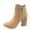 Tan, variant on Pavia-1 Women's Cutout Zipper Chunky High Heel Almond Toe Ankle Booties Shoes