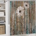thumbnail image 5 of Bathroom Shower Curtain Sets with Rug, Wood and Maple Leaves Pattern Printed on Bathroom Curtain Sets with Rugs, Great for Master Bath Beach House Modern Home, 72 x 72 inches, 5 of 8