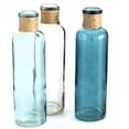 thumbnail image 1 of Beach Chic Rope Topped Vases, Set of 3, Jute and Lacquered Glass, Blue, Turquoise and Clear, 8 3/4 Inches Tall, 1 of 5