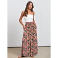 thumbnail image 4 of ANRABESS Womens Wide Leg Pants Summer Casual Palazzo Lounge Pants High Smocked Waist Loose Beach Pants with Pockets, 4 of 11