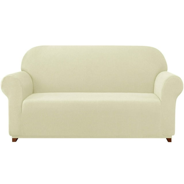 2024 Solid Print Polyester Loveseat Slipcover Chocolate