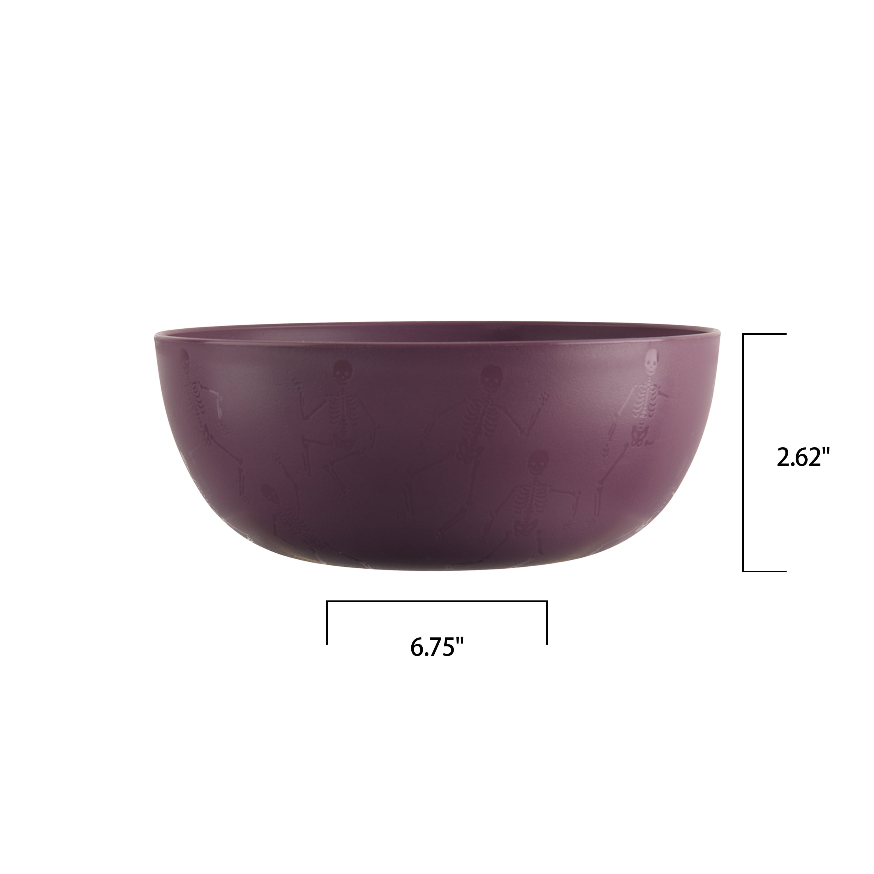 Mainstays 30-Piece Plastic Etched Dancing Skeletons Dinnerware Set, Purple