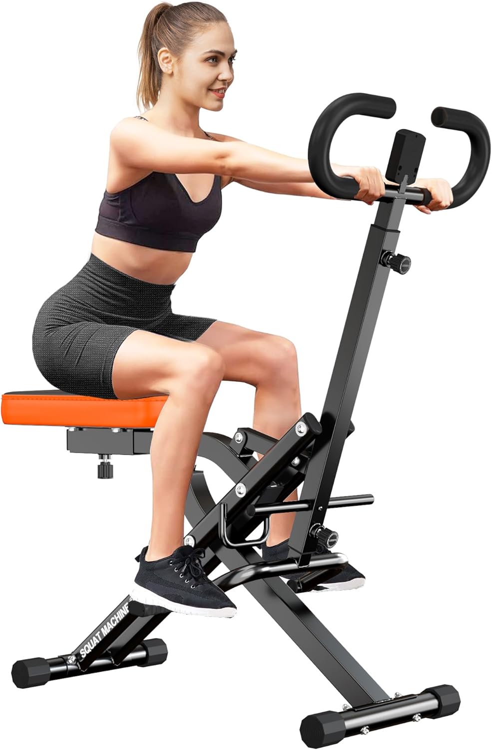 Soges Squat Assist Trainer for Glutes Workout, Squat Strength Exercise Equipment for Home Gym Fitness, Leg Machine Glute Trainer for Home Workout, Squat Machine for Women, Black