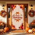 thumbnail image 4 of Tyidzon Happy Thanksgiving Door Cover Banner, 35 x 71 inch Maple Leaves and Pumpkin Fall Door Cover for Farmhouse Harvest Thanksgiving Decorations, 4 of 6