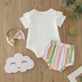thumbnail image 5 of Baby Girl Boy Easter Outfits Bunny Print Short Sleeve Romper Bunny Bodysuit+ Easter Egg Pants + Headband/Hat 3PCS Unisex Set Easter Outfit for Baby Boys Girls 6-12 Months, 5 of 7