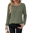 thumbnail image 4 of WIHOLL Long Sleeve Shirts for Women Fall Sweaters Fashion Color Block Crew Neck Pullover Tops 2026 Winter Lightweight Women's Sweaters, 4 of 11