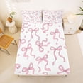 thumbnail image 5 of Manfei Pink Bowknot Heart Queen Sheet Sets For Girls,Princess Bow Pattern Bed Set For Kids,4pcs, 5 of 6