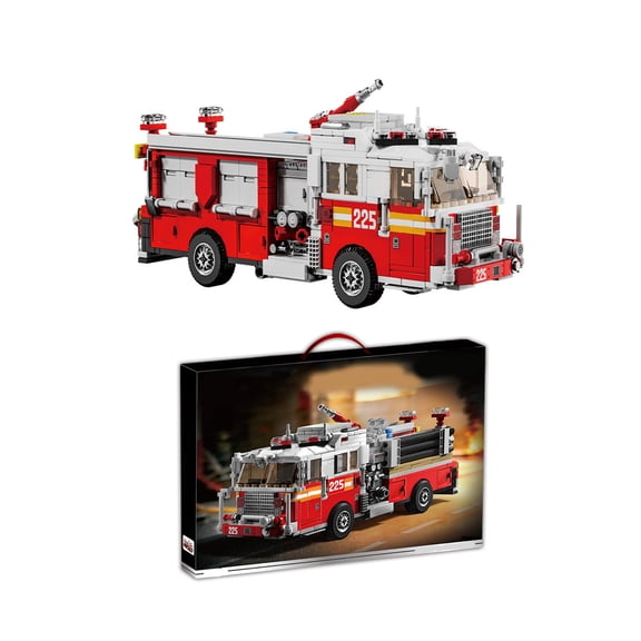 Fire Truck Building Set for Adults, Big Rescure Fire Vehicle with Water Spray Device,1052PCS, Fire Engine Building Kit for Men, Ideal Gifts for Teens