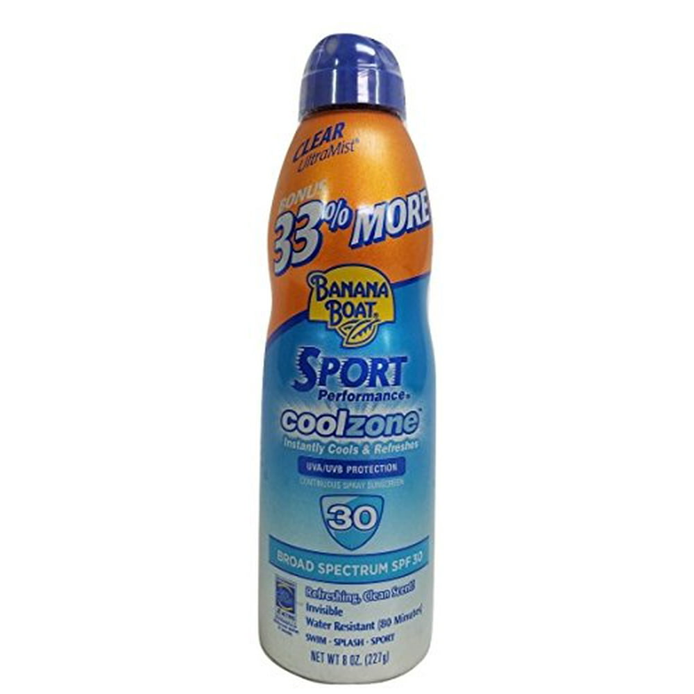 6 Packs Banana Boat Sport Performance Cool Zone SPF 30 8oz Each