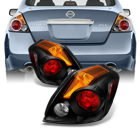 Sportbike Tail Lights - Fits 2007-2012 Altima Sedan Black Tail Lights Replacement Pair Left+Right 07-12