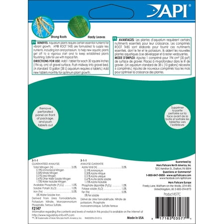 API Root Tabs Freshwater Aquarium Plant Fertilizer, 10 Tablets Per Box