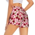 thumbnail image 3 of Bixox Women's Rose Flowers pattern 2 in 1 Running Shorts - Lightweight Athletic Workout Gym Yoga Shorts Liner with Pockets - X-Large, 3 of 7