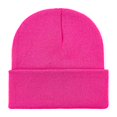 thumbnail image 2 of UTSJKR Winter Beanie Hats for Men Women, 2025 Winter Fashion Solid Color Warm Cozy Knitted Cuffed Skull Cap Pink, 2 of 2