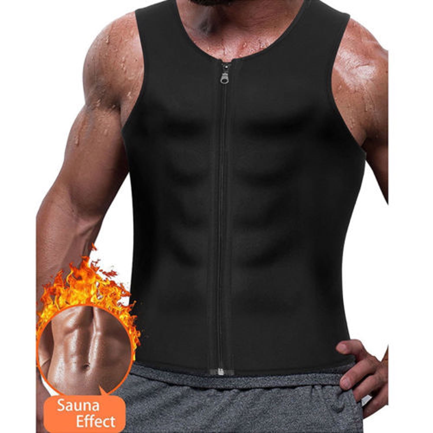 Men's Neoprene Sauna Vest Sweat Shirt Redu Fat Sport Waist Trainer Body Shaper