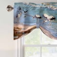 thumbnail image 5 of Summer Seaside Tie Up Valances Curtain, Adjustable Kitchen Beach Oil Painting Sea Gulls Sky Ocean Wave Valances for Windows Decor, Rod Pocket Short Curtains Set for Bedroom/Bathroom, 42"x12", 5 of 9