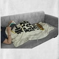 thumbnail image 6 of Fitness Soft Flannel Fleece Throw Blanket, Push Harder Sports Phrase Positive Message Grungy Display with Dumbbell, Cozy Plush for Indoor and Outdoor Use, 50" x 60", Cream Black Yellow, by Ambesonne, 6 of 6