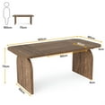 thumbnail image 2 of Demi Bonn 63" Wood Executive Computer Desk, Modern Duty Study Writing Gaming Table for Home Office, Rectangle Workstation, Brown, 2 of 6