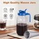 thumbnail image 3 of QHH Cafetera fría, jarra de boca ancha de 64 oz con filtro de acero inoxidable, tapa con mango de pico vertedor, jarra de vidrio resistente hermética y a prueba de fugas para café helado y té, limonad, 3 of 5