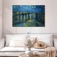 thumbnail image 2 of Elephant Stock The Starry Night Over The Rhone Wall Art - Horizontal Canvas Wall Art - Living Room Wall Decor - Nature Canvas - Gray And Blue Decor By Vincent Van Gogh - 45" x 30", 2 of 8