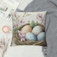 thumbnail image 2 of PRATYUS  Happy Easter Cherry Blossom Easter Eggs Throw Pillow Covers,Flowers Chickadee Brown Cushion Case Decoration for Sofa Couch 12x12in, 2 of 5