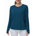 thumbnail image 2 of Dragon Fit Long Sleeve Workout Shirts for Women Back Loose Fit Running Tee Tops with Thumb Hole, 2 of 6
