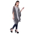thumbnail image 2 of Chiffon Kaftan Tunic Kimono Sleeve Caftan Ladies Summer Evening Short Top Dress - Black, 2 of 3