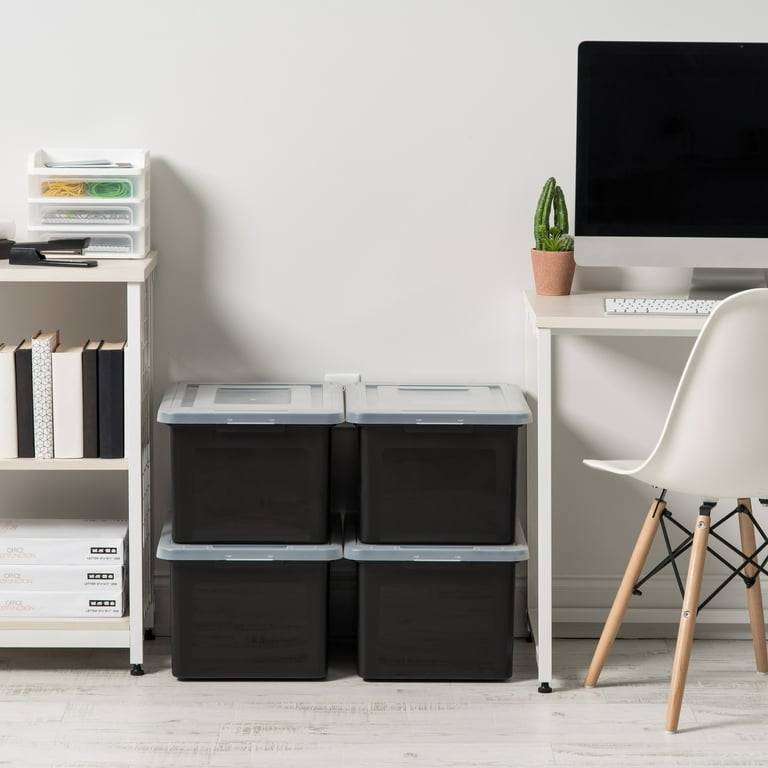 IRIS USA 35 Qt Stackable File Box, Black photo 2