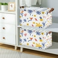thumbnail image 2 of Yayeee Foldable Storage Basket for Shelves with Handles Waterproof Cloth Bins, Tropical Rhythm, 2 of 7