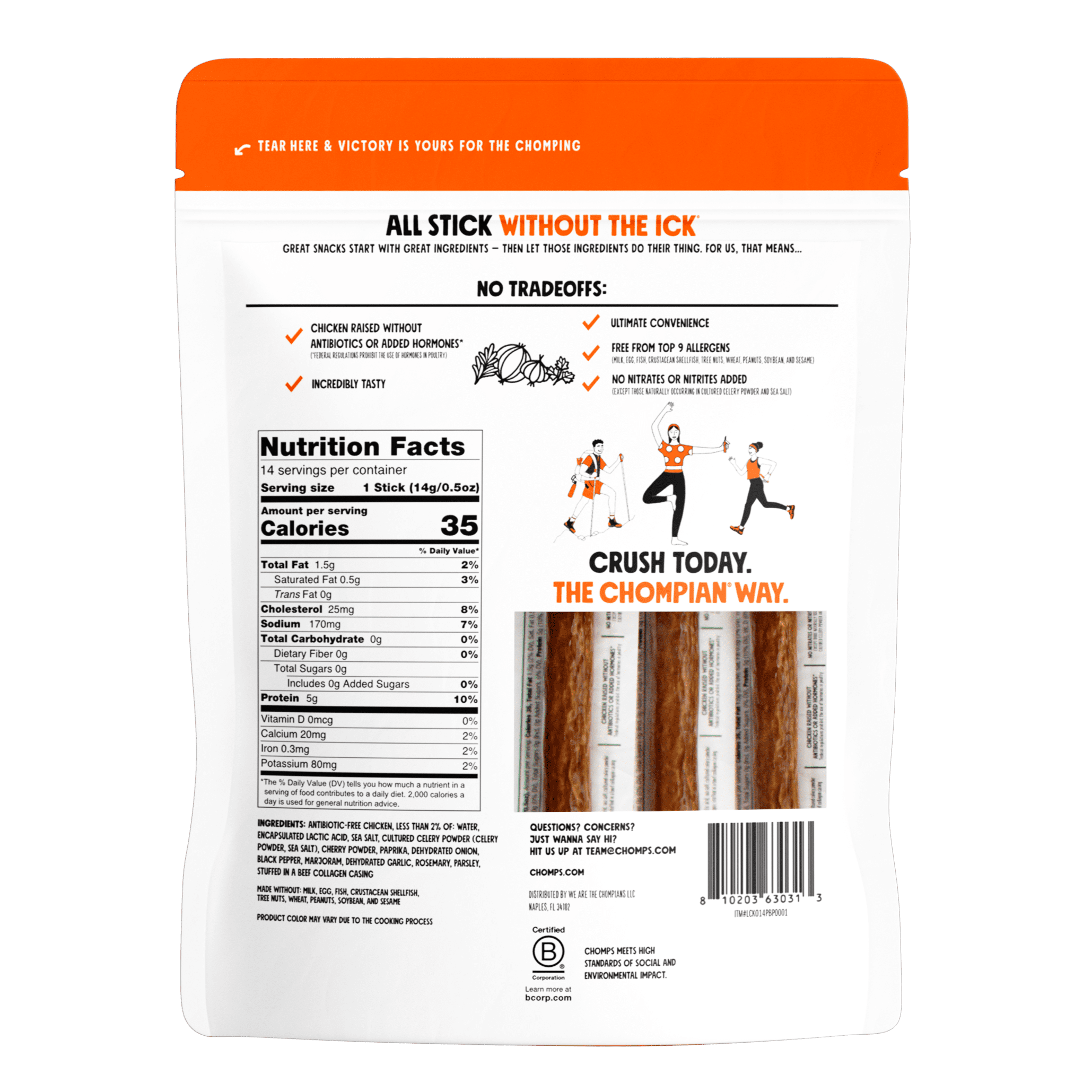 Chomplings Original Chicken Mini Meat Snack Sticks, 14 Count