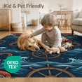 thumbnail image 4 of ODIKA 6'x9' Washable Area Rug Non-Slip, Easy Care, Cartoon Nautical Octopus Pirate Themed Abstract Vintage Creature for Family Room, Living Room, Master Bedroom, 4 of 7