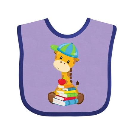 

Inktastic Cute Giraffe Giraffe Going to School Books Gift Baby Boy or Baby Girl Bib