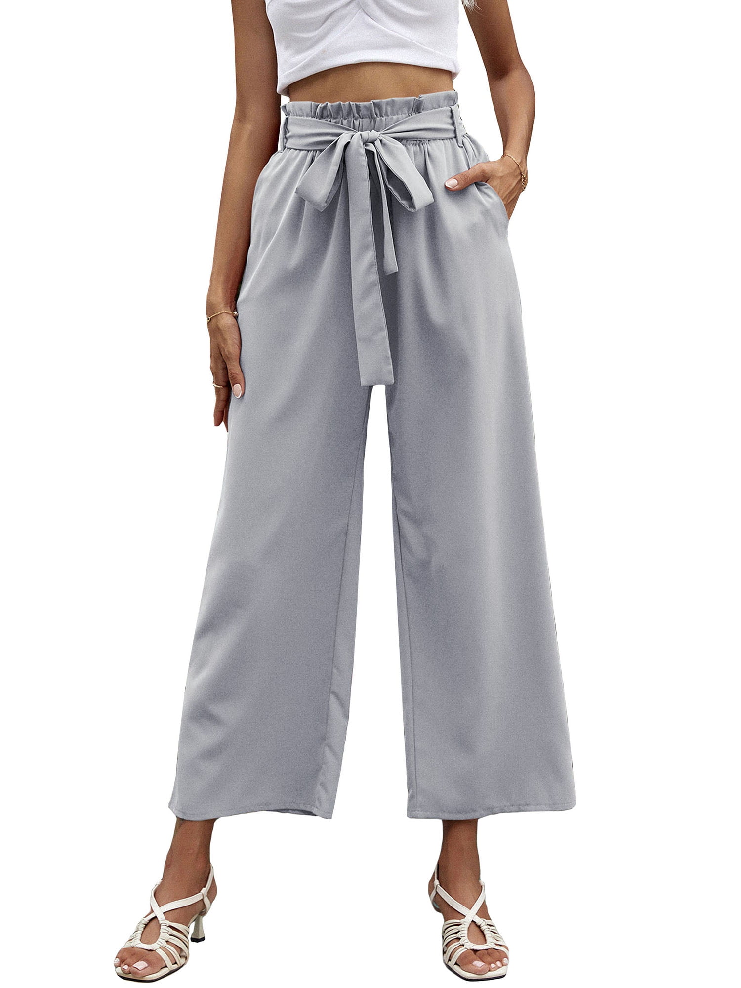 Gzhioc Women Wide Leg Pants, Elegant 